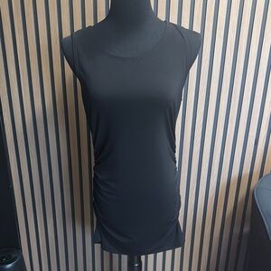 Black Ruched Sleeveless Top/Dress